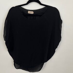 Elegant Silk Black Women's Top